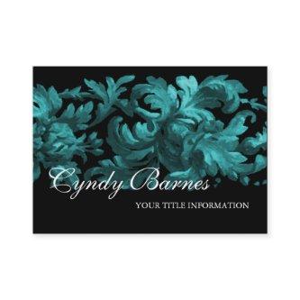 Teal and Black Acanthus Scroll