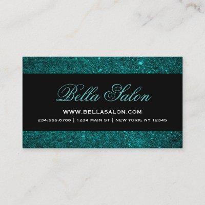 Teal and Black Glam Faux Glitter