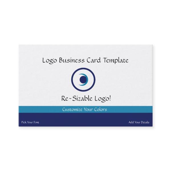 Teal and Blue Crescent Moon & Planets Logo