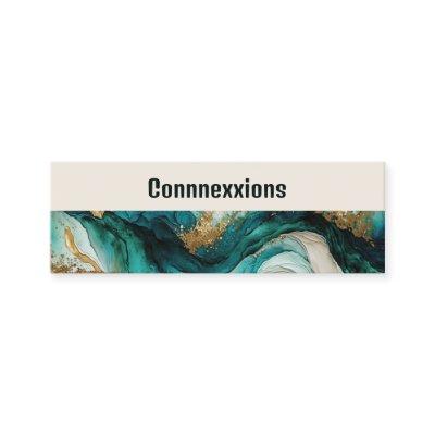 Teal and Gold Modern Abstract  Mini