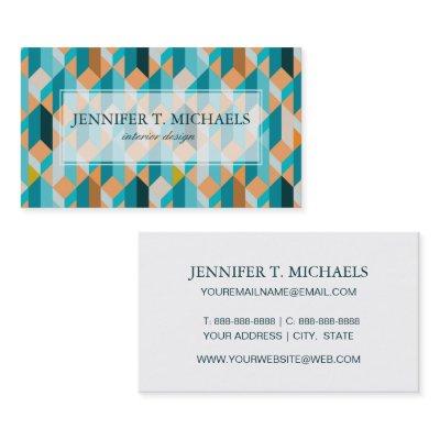 Teal And Orange Shapes Pattern