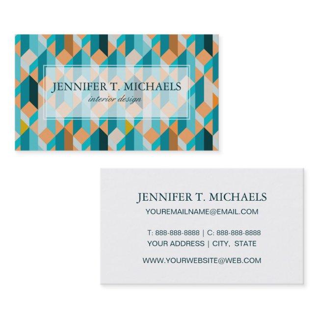Teal And Orange Shapes Pattern