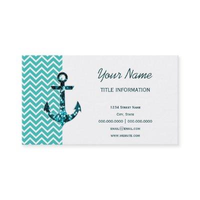 Teal and Turquouise Chevron Nautical Anchor