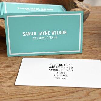 Teal and White Border Awesome Person Simple
