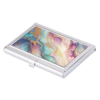 Teal Aqua Blue Purple Pink Gold Marble Art Pattern  Case