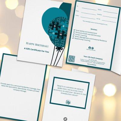 Teal Balloon SMB Happy Birthday Gift Certificate