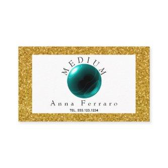 Teal Blue Crystal Ball & Gold for Fortune Telling