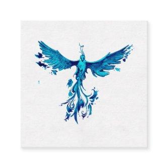 *~*  TEAL BLUE Feathers Phoenix Rising Ashes Square