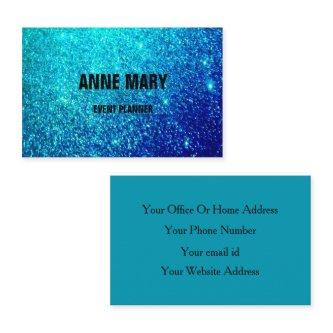 Teal Blue Glitter Colorful Wedding Event Planner