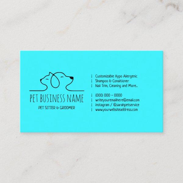 Teal Blue Petsitter dog and cat logo veterinary