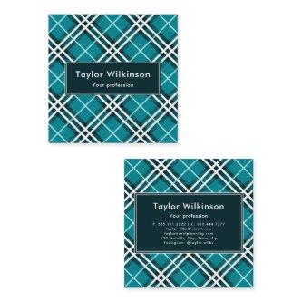 Teal Blue Plaid Square