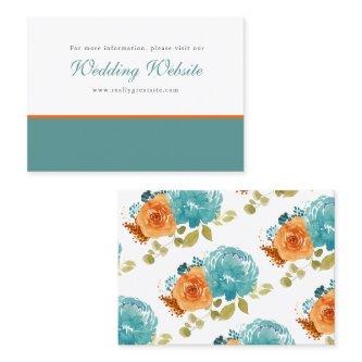 Teal Burnt Orange Floral Boho Wedding Website