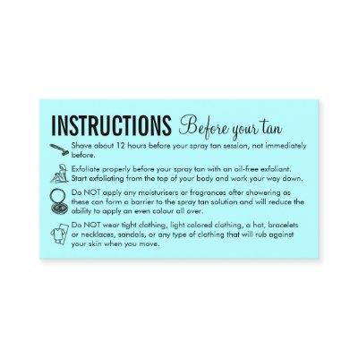 Teal Care Instructions Before After Spray Tanning