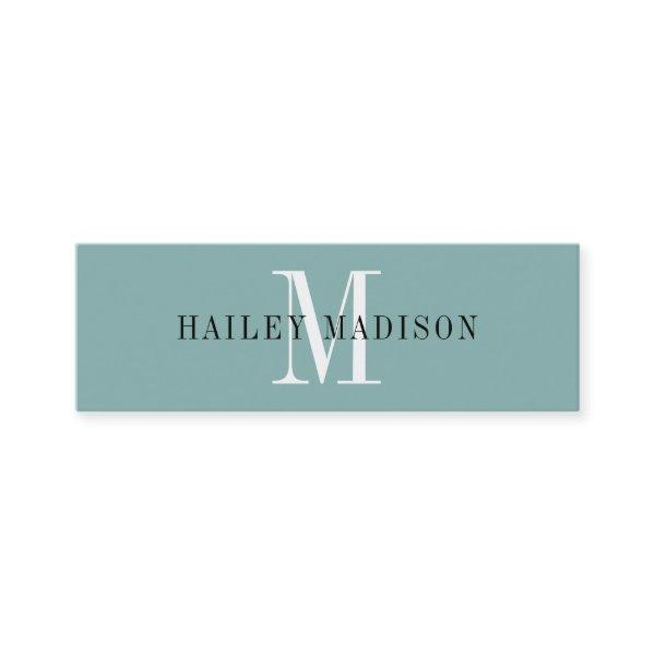 Teal Color Block Monogram Skinny