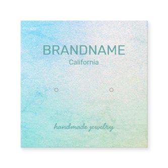 Teal Color Gradient Marble Texture Earrings Studs Square