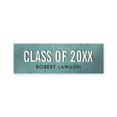 Teal Distressed Class Graduation Name Card