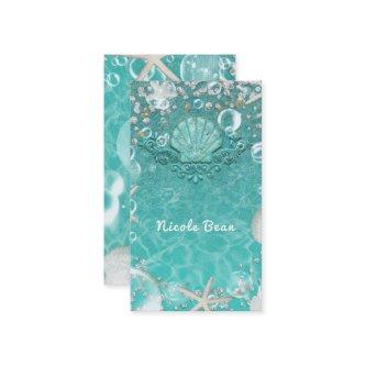 Teal Enchanted Sea Starfish & Bubbles Ocean Beach