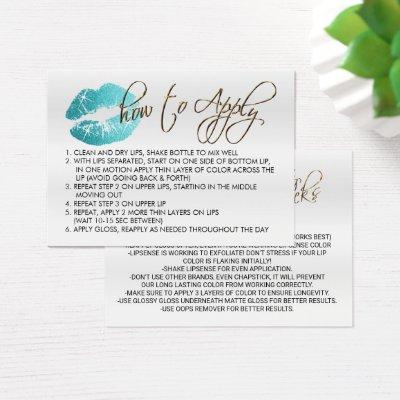Teal Glitter Lips 2 - How to Apply - Satin