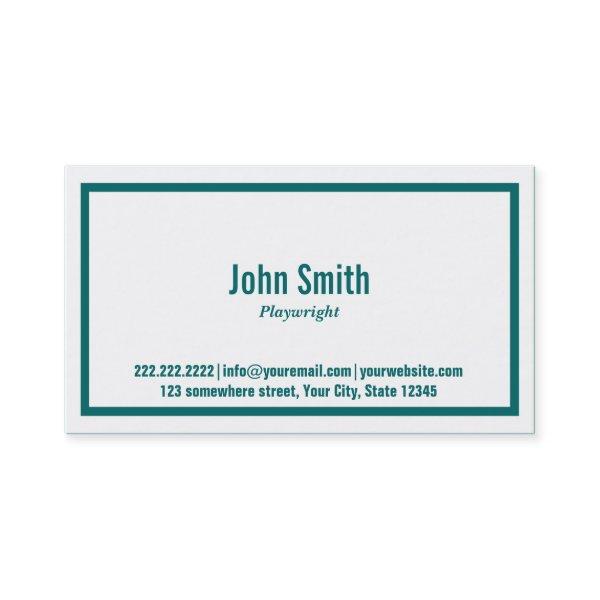 Teal Green Border Playwright