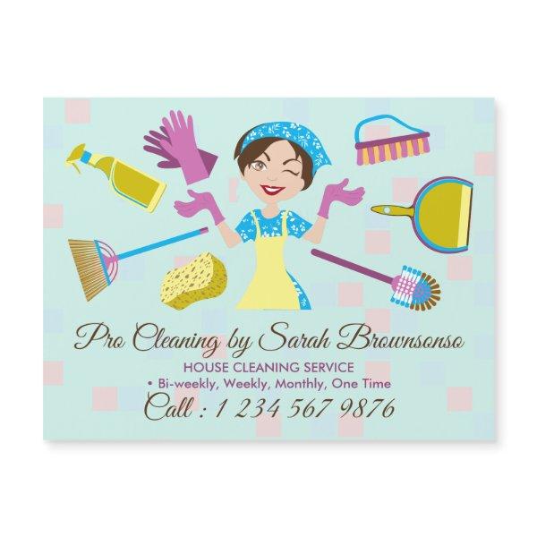 Teal Green Cleaning Service Pro Washing Tile Wall