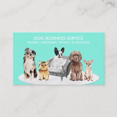 Teal Green Dog Behaviorist Hotel Boarding Taxi Pet