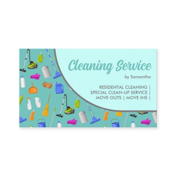 Teal Green Modern House Cleaning Service