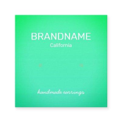 Teal Green Rainbow Color Gradient Earrings Display Square