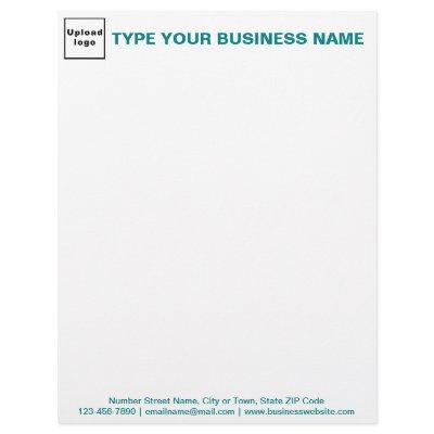 Teal Green Texts on Header and Footer of Business Letterhead