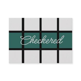 Teal Grey Black Checkered Pattern
