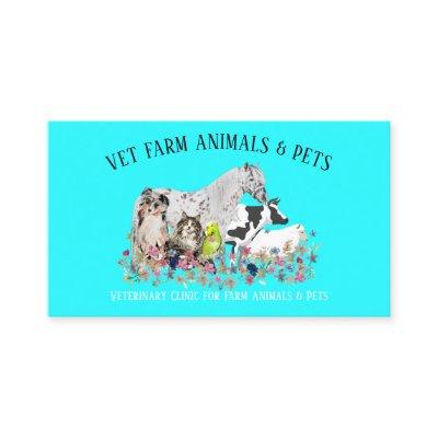Teal Horse Cow Sheep Dog Cat Bird Veterinary