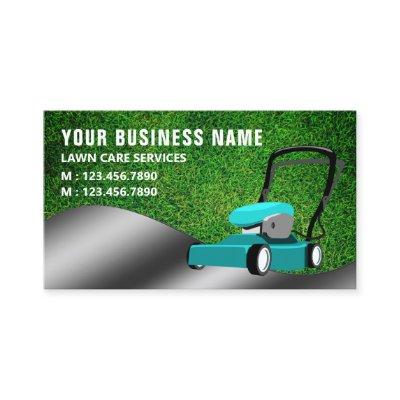 Teal Lawn Mower Gardening Service Grass Cutting