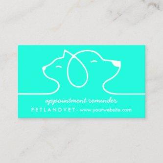 Teal Line Logo Cat Dog Pet Appointment