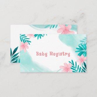 Teal Pink Floral Baby Bloom Baby Shower Registry