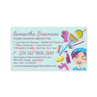 Teal Purple Cleaning Janitorial Maid Housekeeping