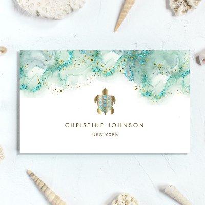 teal sea turtle design