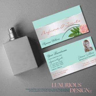 Teal Silver Decor Gorgeous Rose Flower with Photo