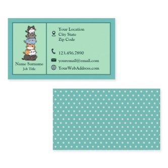 Teal Stack Of Cats Pet Animal Veterinarian