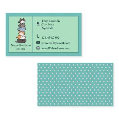 Teal Stack Of Cats Pet Animal Veterinarian