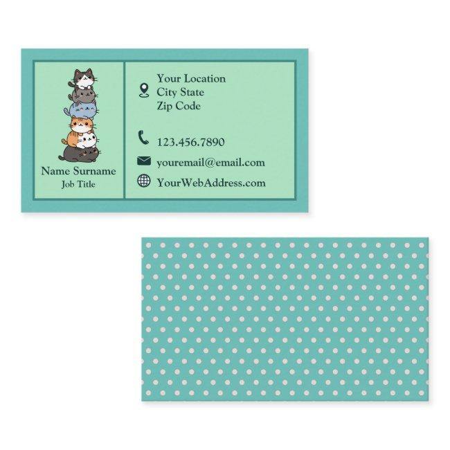 Teal Stack Of Cats Pet Animal Veterinarian