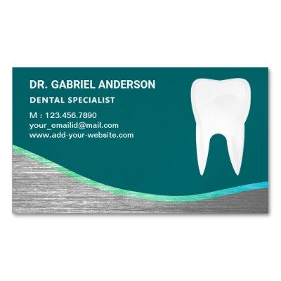 Teal Steel Tooth Dental Clinic Dentist  Magnet