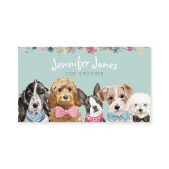 Teal Watercolor Dog Breeds Dog Groomer