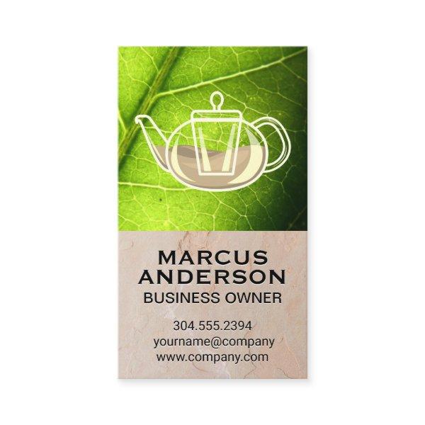 Teapot | Clay Texture Wall Green Leaf