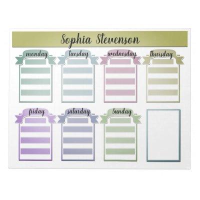 Tear off Calendar, create yourself, blue planner Notepad