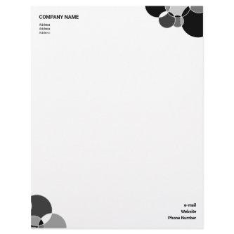 Tech Black and White Geometric Overlapping Circles Letterhead