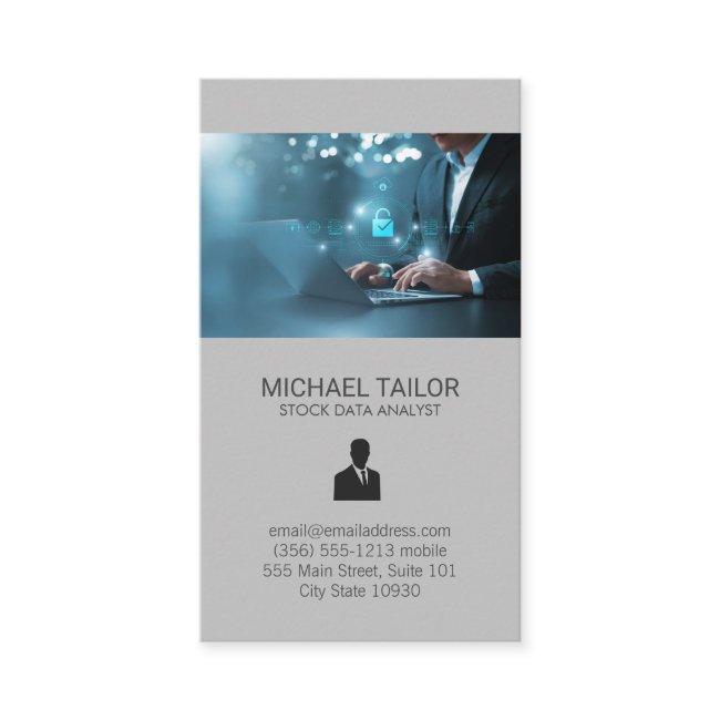 Tech Networking Data Analyst Working on Computer