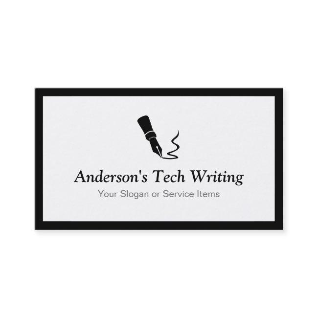 Tech Writer - Classic Black and White Pen Logo