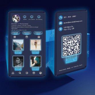 Techy IG Add Photos Photography Navy Blue QR Code