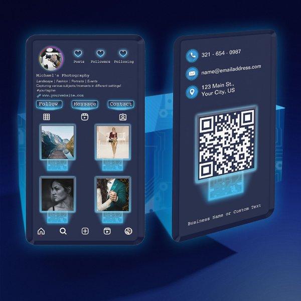 Techy IG Add Photos Photography Navy Blue QR Code