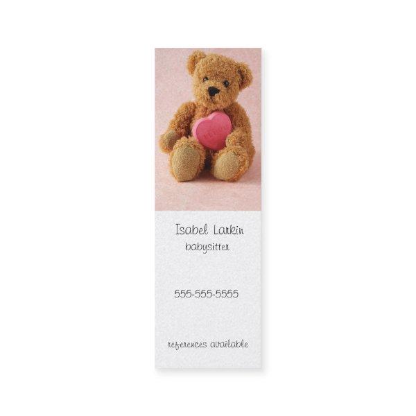 Teddy bear i luv u bookmark