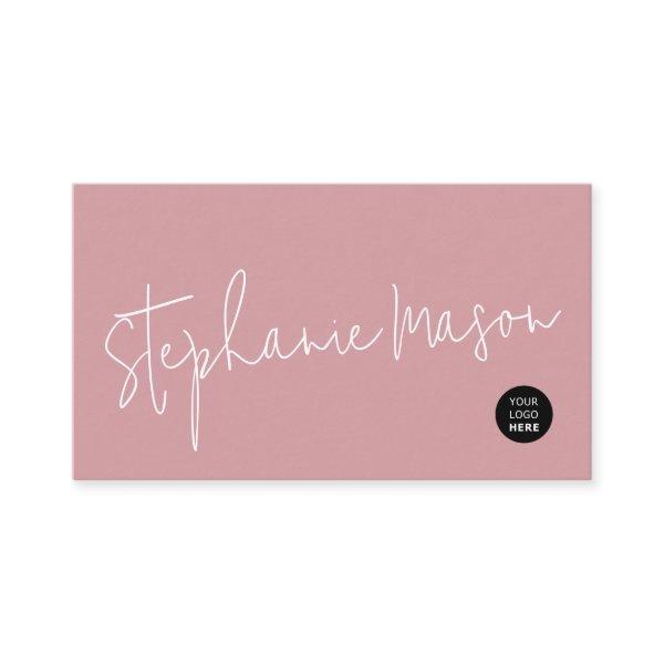 Template Logo Minimalist Script Simple Dusty Rose
